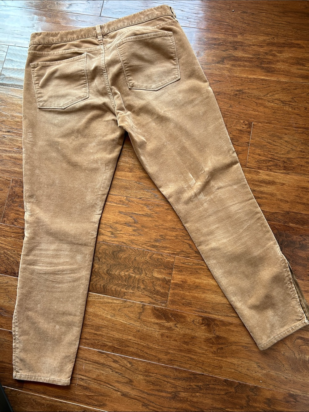 J. Crew Toothpick super skinny Stretch cords with 6” zippers at ankle. tan sz32 - Picture 8 of 12